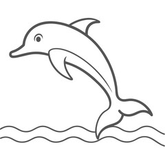 Fototapeta premium a cute dolphin jumping out of the water 