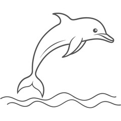 Fototapeta premium a cute dolphin jumping out of the water 