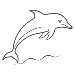 Obraz premium a cute dolphin jumping out of the water 