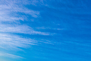 Blue and smoggy cloudy sky in Brest Belarus.