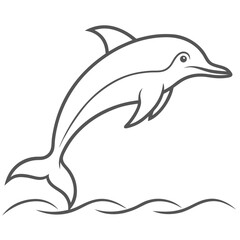 Fototapeta premium a cute dolphin jumping out of the water 