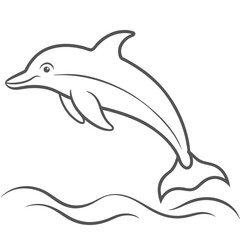 Obraz premium a cute dolphin jumping out of the water 