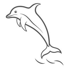 Obraz premium a cute dolphin jumping out of the water 