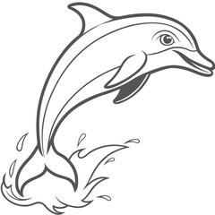 Naklejka premium a cute dolphin jumping out of the water 