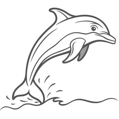 Obraz premium a cute dolphin jumping out of the water 