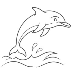 Fototapeta premium a cute dolphin jumping out of the water 