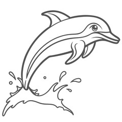 Fototapeta premium a cute dolphin jumping out of the water 