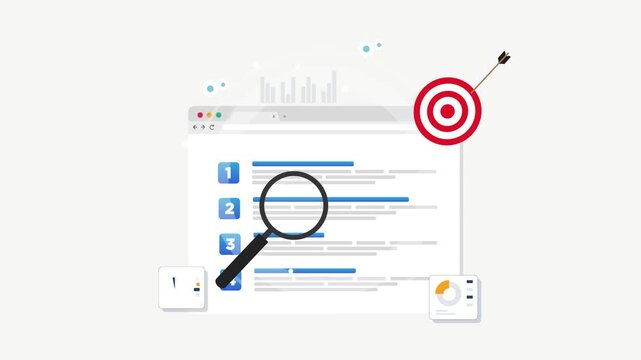 Motion Animation 4k of SEO Rankings. Achieve top search engine results with high-quality content, targeted keywords, authoritative backlinks and effective behavioral SEO ranking factors strategies.