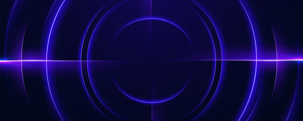 Abstract purple concentric circles with glowing light effect