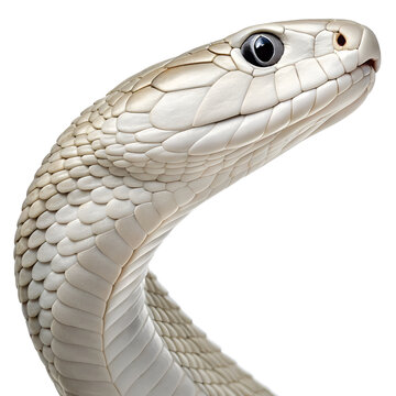 Black mamba snake, king cobra snake, Indian cobra snake, close-up, white background
