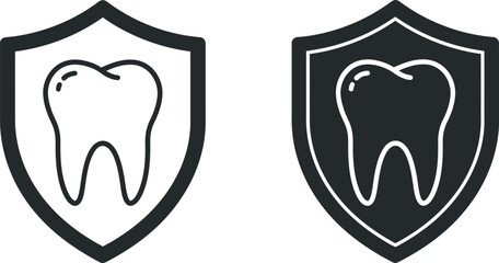 Dental shield icon tooth protection oral health