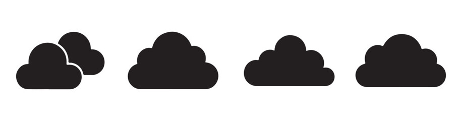 Set of cloud silhouette vector illustrations. vector illustration EPS 10. 