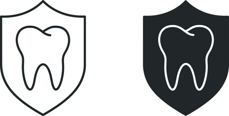 Tooth shield icon dental protection oral health
