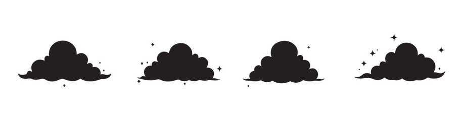 Set of cloud silhouette vector illustrations. vector illustration EPS 10. 