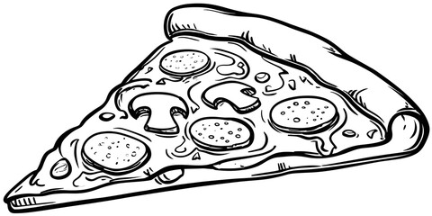 A pizza slice coloring page