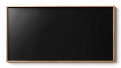 Blank black chalkboard in a light wood frame