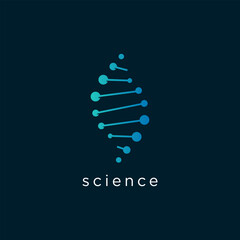 DNA logo design template.icon for science technology, vector illustration