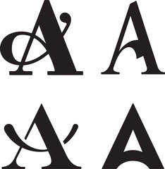 Creative Letter A Typography Design Collection – Modern Decorative Font Style Variations for Logo Design, Branding, Graphic Projects, Editorial Layouts, and Artistic Typography Elements