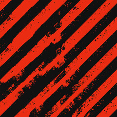 Grunge Red Black Diagonal Warning Stripes