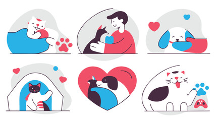 Fototapeta premium vector illustration of a family with a heart