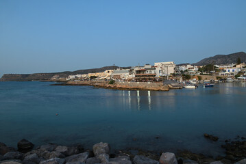 Bucht in Sissi,auf Kreta, Griechenland bei Sonnenuntergang