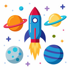 space rocket vector illustration