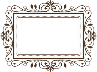 Decorative frame with floral ornaments and light blue background in a rectangular shape design element
