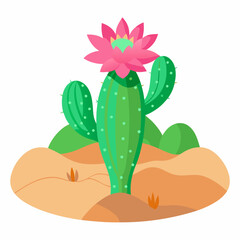 illustration of cactus with flower