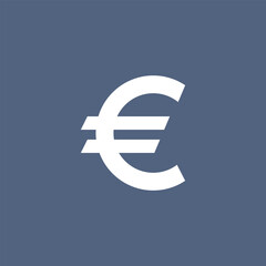 euro symbol on blue background
