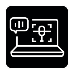 Speech Recognition black flat icon.Minimal clean icon for apps and websites.