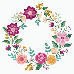 floral frame with flowers