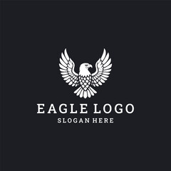 Obraz premium Eagle logo vector icon illustration