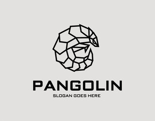 modern pangolin logo vector illustration