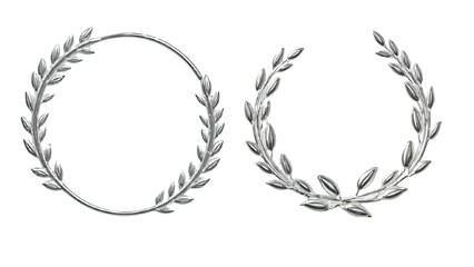 Elegant silver laurel wreaths for awards, achievements, and design projects, perfect for adding a touch of sophistication and timeless appeal