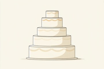 Wedding cake three tiers positioned right with copy space