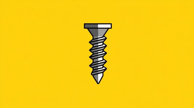 Self tapping screw minimalist style hardware illustration