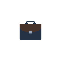 Professional and modern dark blue briefcase icon with brown flap and light clasp, perfect for business and office essentials.