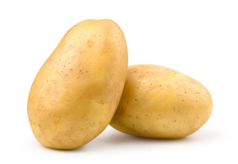 Fresh potatoes isolated on white.