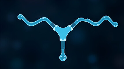 Illustration of a Y-shaped molecule structure, symbolizing insulin's molecular form.