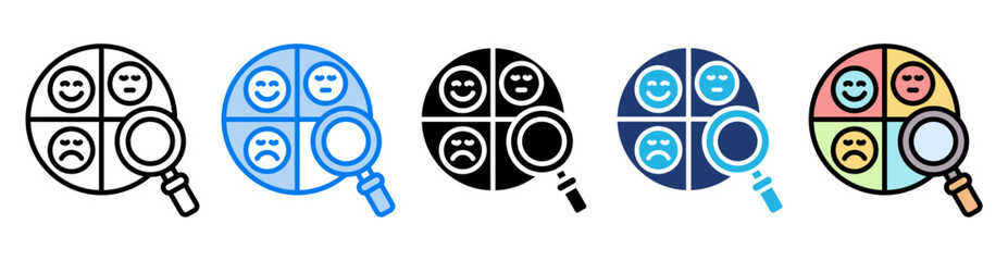 Sentiment icon set multiple style collection