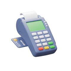 3D Render of POS Card Machine