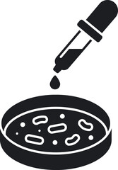 Petri dish bacteria culture dropper science lab icon