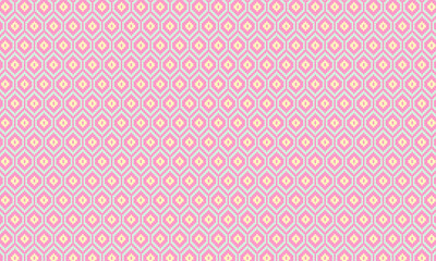 Seamless African Pixel Pattern with Hexagonal and Diamond Tribal Motifs