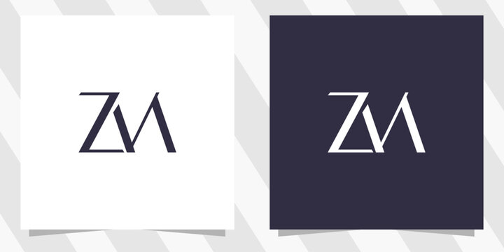 letter zm mz logo design vector