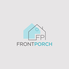 Modern House logo with blue color