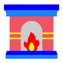 Fireplace Vector Design Icon Style