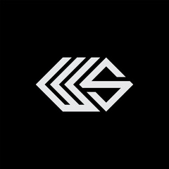 modern initial logo letters W and S with black background