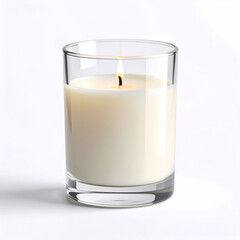 Clear glass jar candle burning bright home decor aromatherapy spa wax