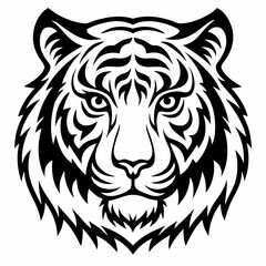 Fototapeta premium Front Facing Stylized Tiger Head