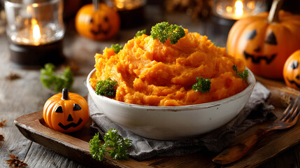 silky mashed sweet potatoe and pumpkins